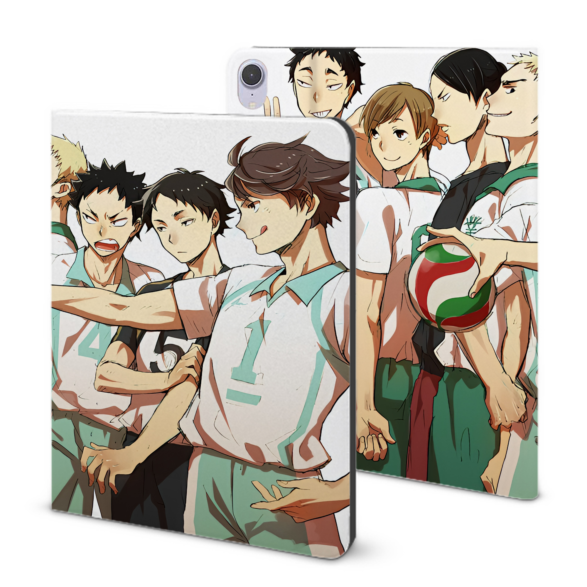 （画像用） ハイキュー!! Haikyu!! IPad ケース ブック型 PUレザー TPU 耐衝撃 軽量 薄型 ペン収納なし 全面保護 IPad 各モデル対応